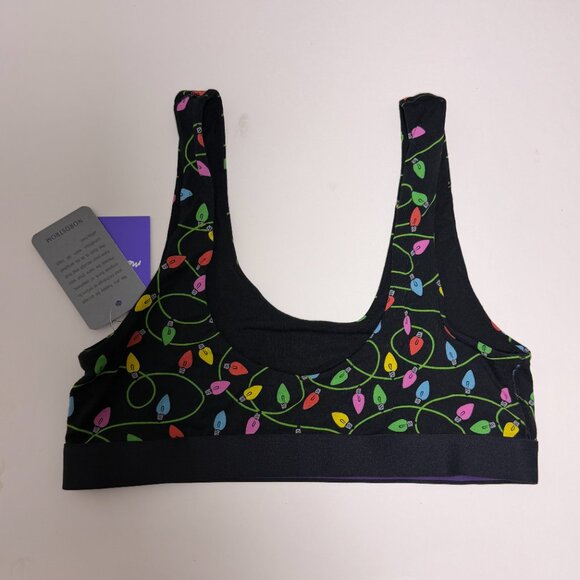 Nordstrom Womens Seasonal Style Holiday Lights Bralette Bra Stretch Scoop Neck - Picture 6 of 8